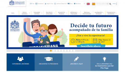 Portal Web Pontificia Universidad Javeriana de Cali