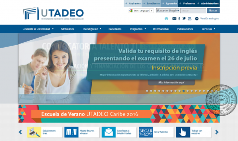 Portal web de la Universidad Jorge Tadeo Lozano